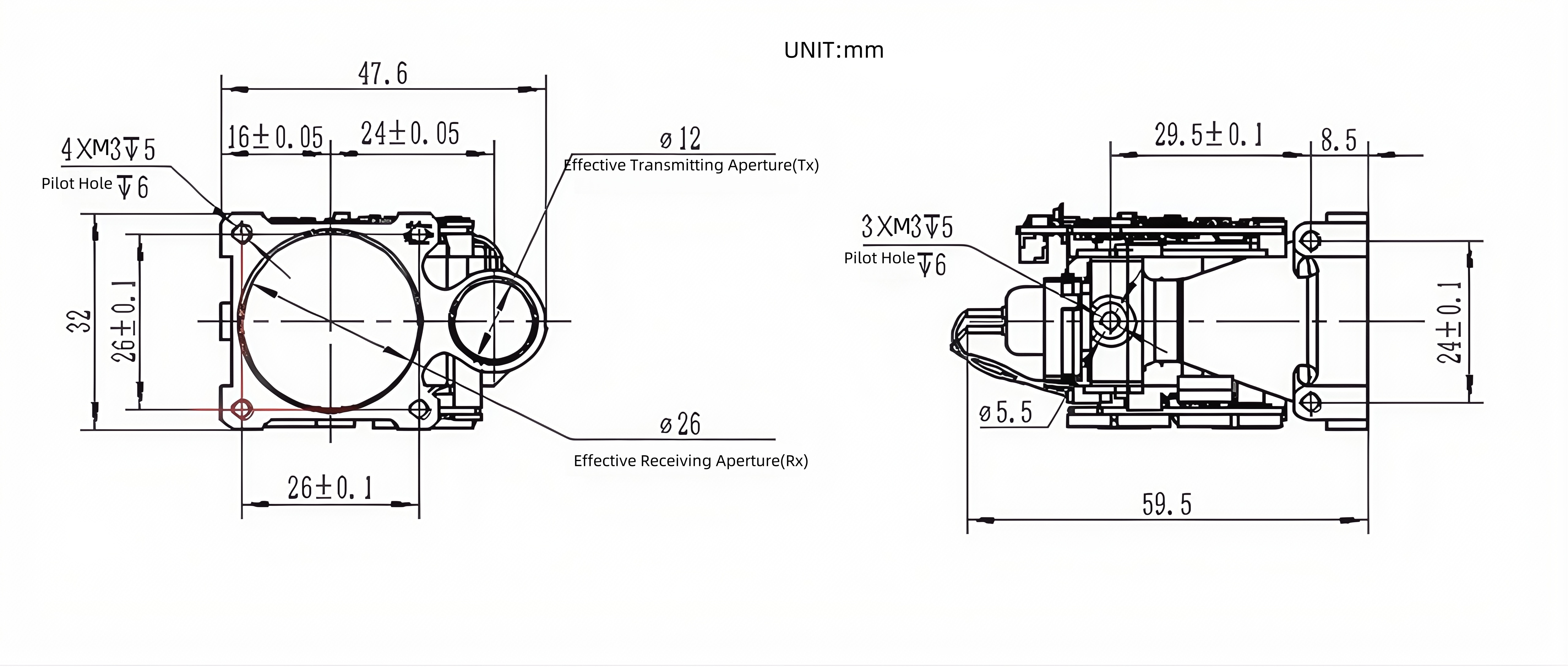 MECHANICAL  AND  OPTICAL  INTERFACE  DIAGRAM