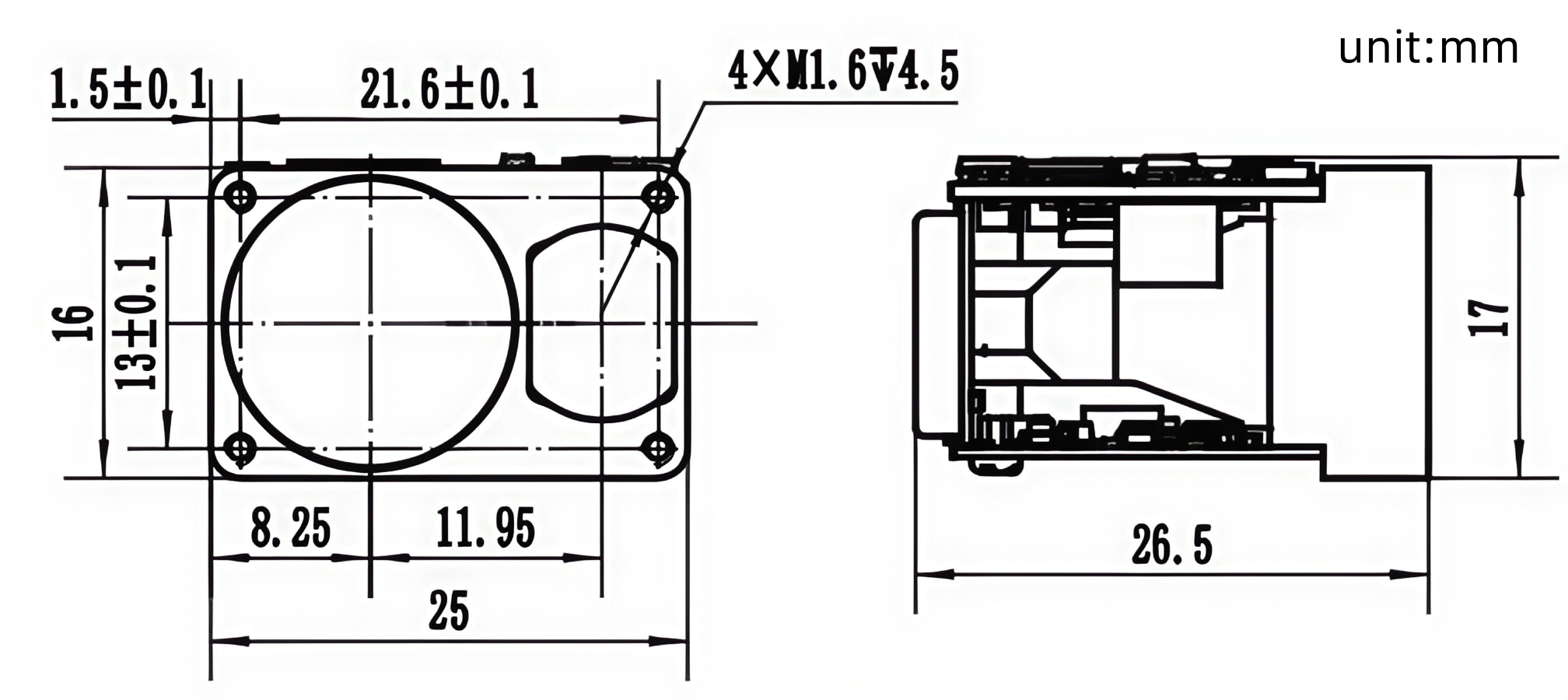 MECHANICAL  AND  OPTICAL  INTERFACE  DIAGRAM