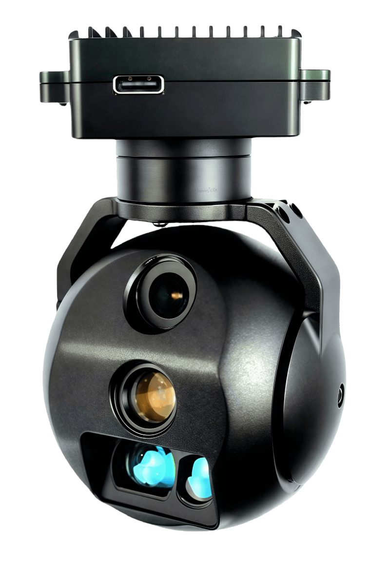 492 Miniaturized EO/IR Fixed-Focus Camera: 1200m LRF + Dual Video Streams